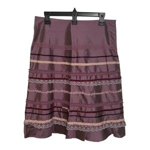 Intuitions‎ Lilac Purple Silk Skirt A line Size 8